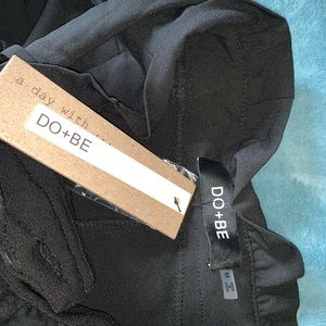 Belted black trousers